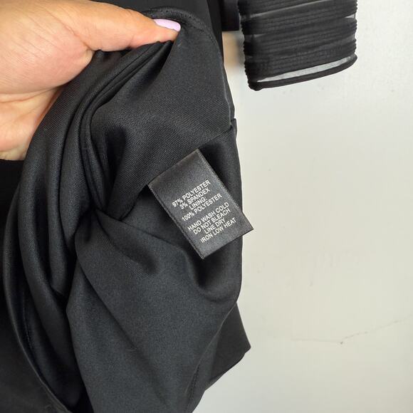 NWT Lulus Perfect Mesh Bodycon Dress 3/4 Sleeve Black - Size M - Picture 6 of 10